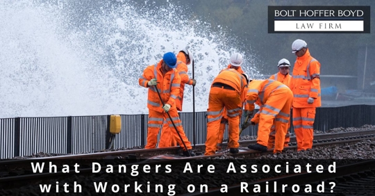 railroad workers on site